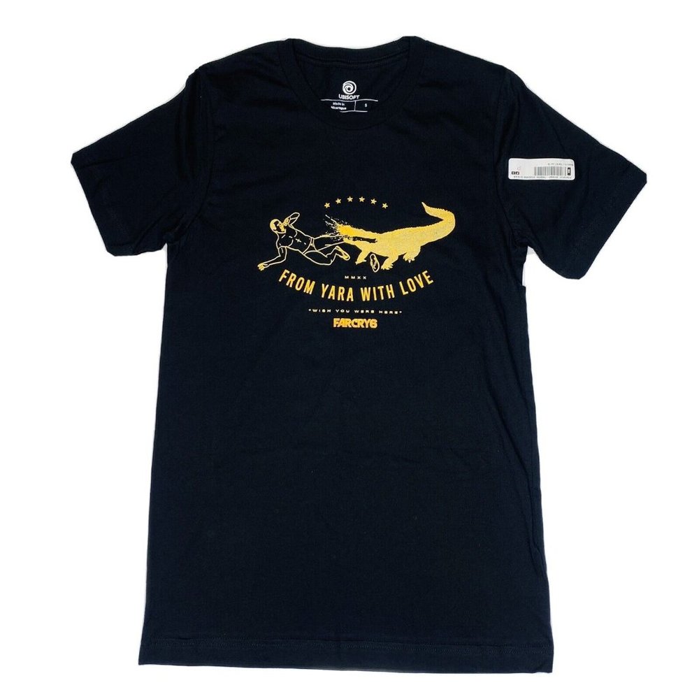 Ubisoft FARCRY 6 Short Sleeve T-Shirt SMALL Black NEW w Tags From Yara With Love